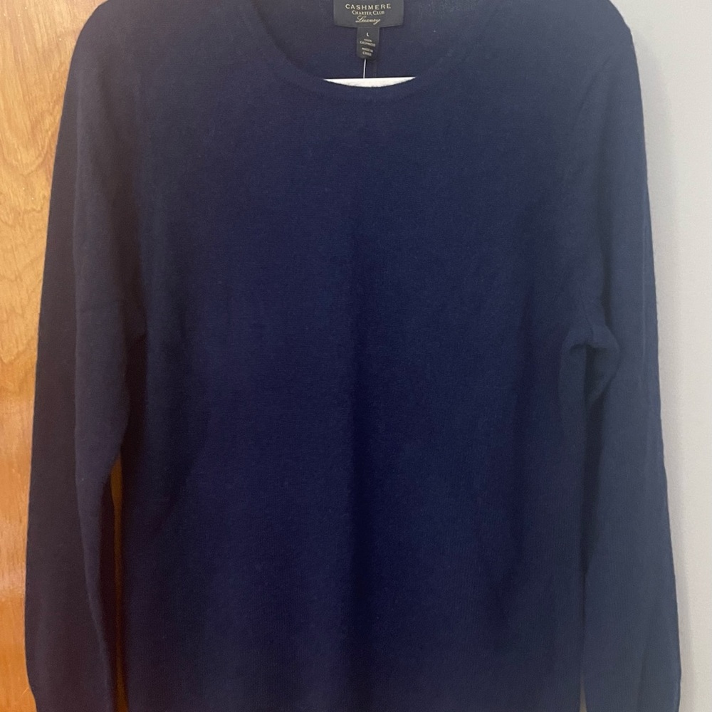 Charter Club Deep Blue Cashmere Sweater